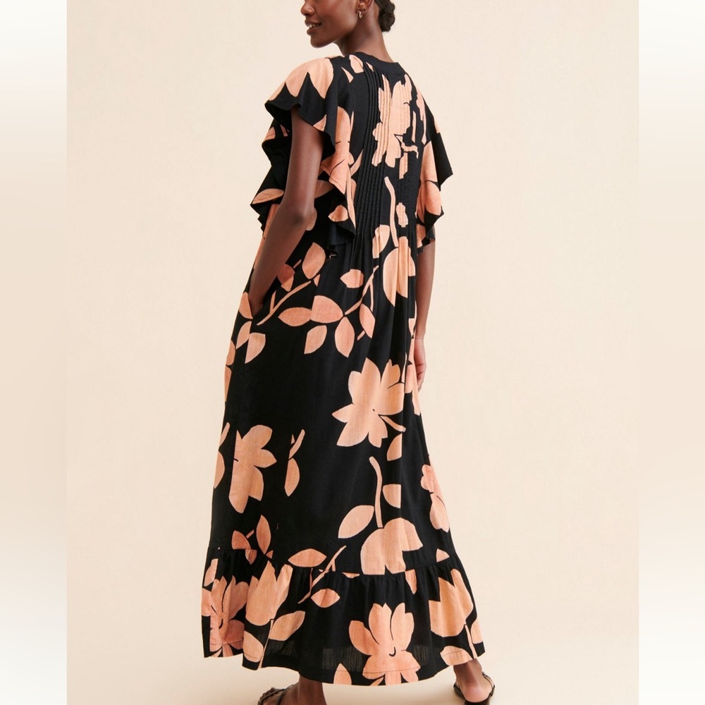 Maeve Black and Peach Floral Dress - Picture 3 of 7